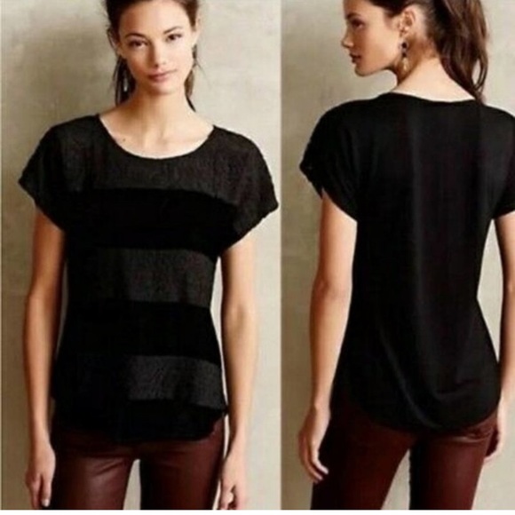 Anthro Dolan Velvet and Lace Top - Picture 1 of 7